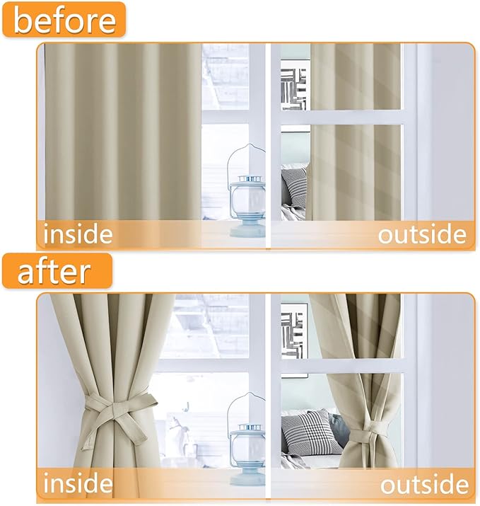 Hiasan Blackout Curtains for Bedroom, 60 x 63 Inches Length - Image 5