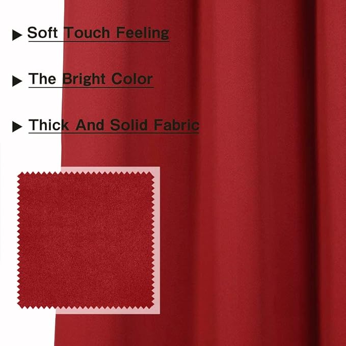 MYSKY HOME Red Blackout Curtain, Single Panel - Image 4
