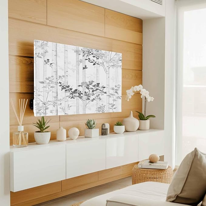 Watercolor Forest Tree Leaf Indoor TV Cover, Elastic TV Screen Protector - Image 2