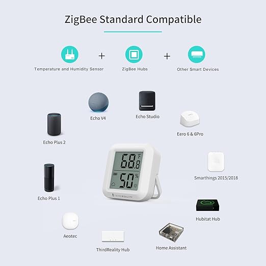 THIRDREALITY Zigbee Temperature and Humidity Sensor 2 Pack, Digital LCD Display - Image 3