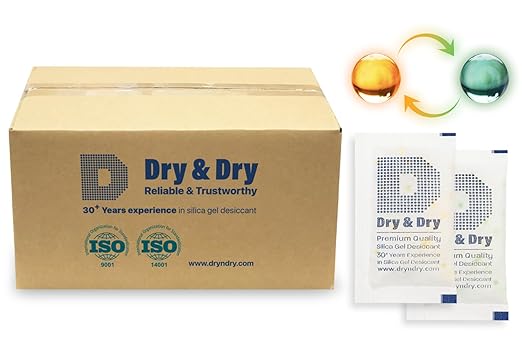 Dry & Dry 10 Gram Orange Indicating Silica Gel Packets Desiccants by DryDry