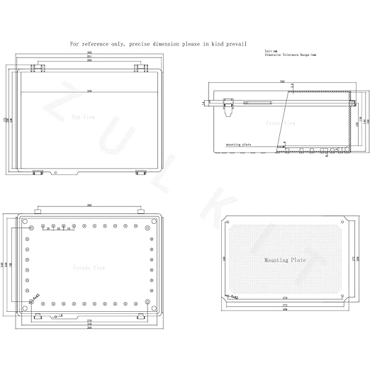 Zulkit Junction Box, IP67 Waterproof Electrical Box Hinged Cover Stainless - Image 7