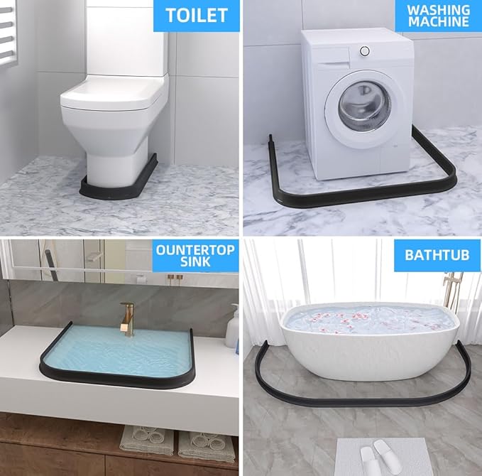 Duzzy 118 Inch Collapsible Shower Water Dam Shower Stopper Barrier and - Image 5