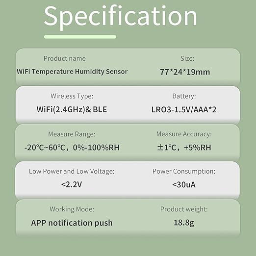 WiFi Temperature Humidity Sensor Smart Hygrometer Thermometer Sensor - Image 8