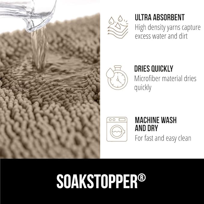 GORILLA GRIP SOAKSTOPPER Dog Door Mat, 30x20 Machine Washable Rug Absorbent - Image 4