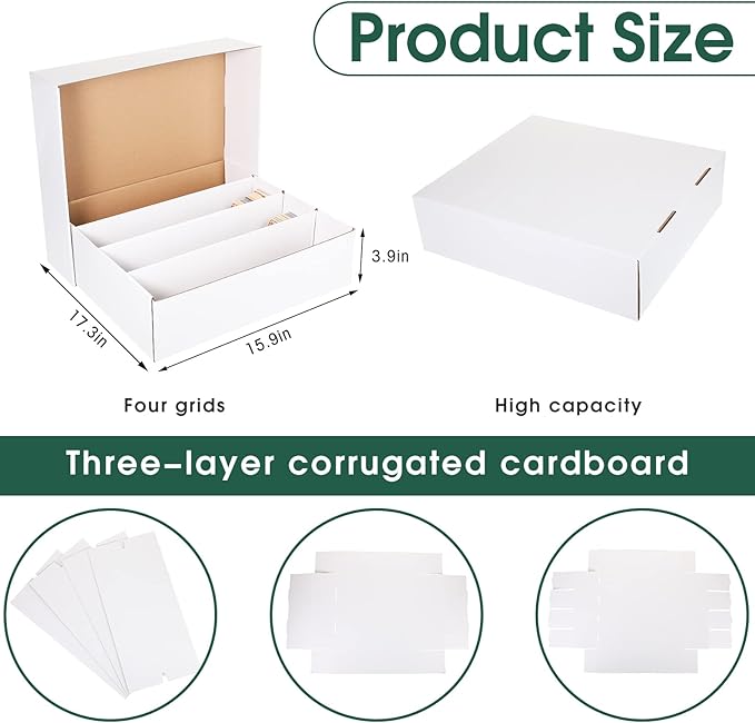 Yexiya 15 Pcs 3200 Count Sports Card Storage Boxes White Trading Card Box - Image 3
