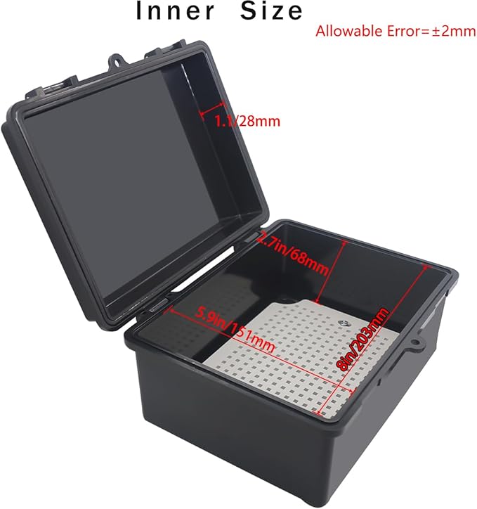 Junction Box, Hinged Black Cover IP67 Waterproof ABS Project Box - Image 3
