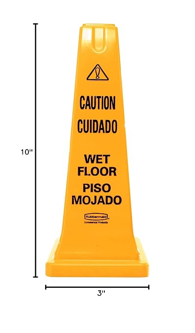 Rubbermaid Commercial Products Heavy-Duty Multilingual Caution/Warning Wet - Image 4