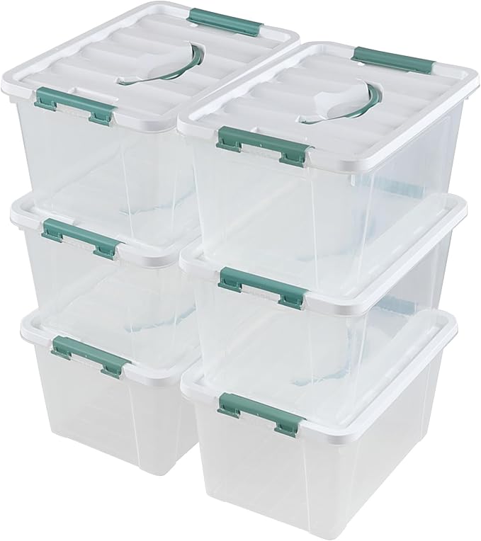 6 Pack 14 L Clear Storage Latch Box, Plastic Storage Bins - Image 7