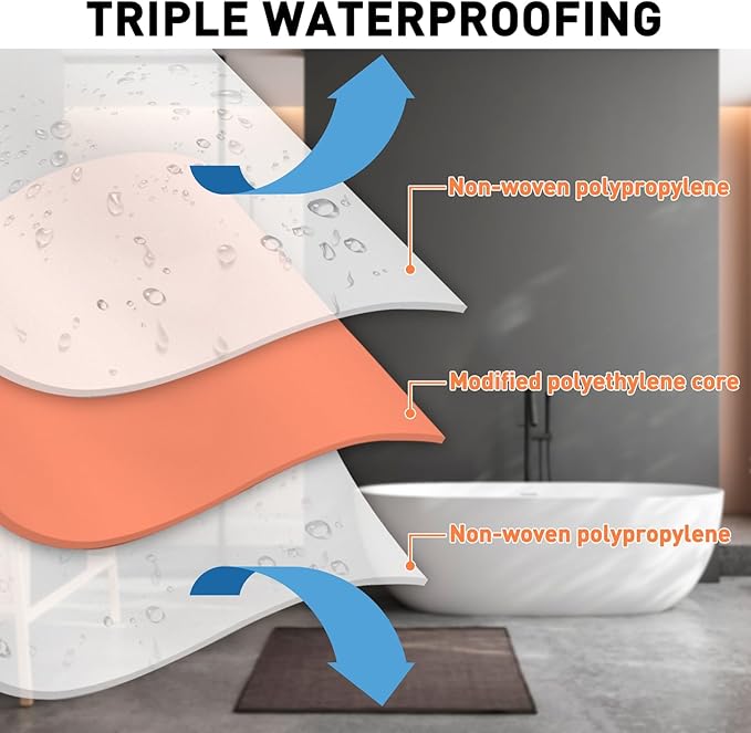 MAXWAVE 17 Inch x 150 Ft Waterproof Underlayment Uncoupling Membrane PE Fabric - Image 3