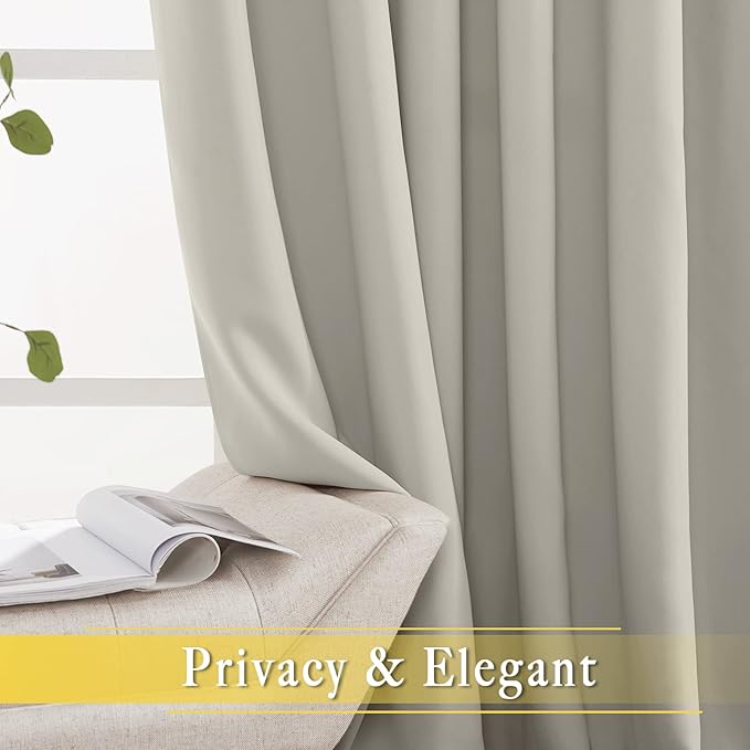 NICETOWN Room Divider Curtain 132 Inches Long, Wide Blackout Sliding Door - Image 4