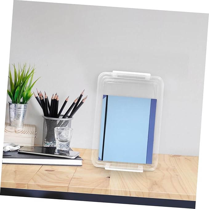Flat Transparent File Storage Box Business Certificate Organizer - Image 6