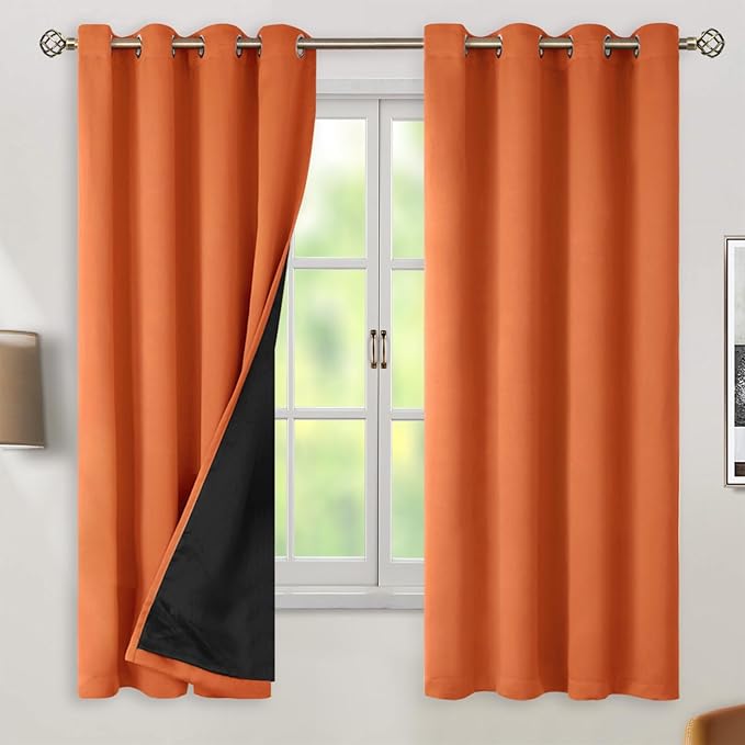 BGment Thermal Insulated 100% Blackout Curtains 63 Inch Length 2 Panels by BGment