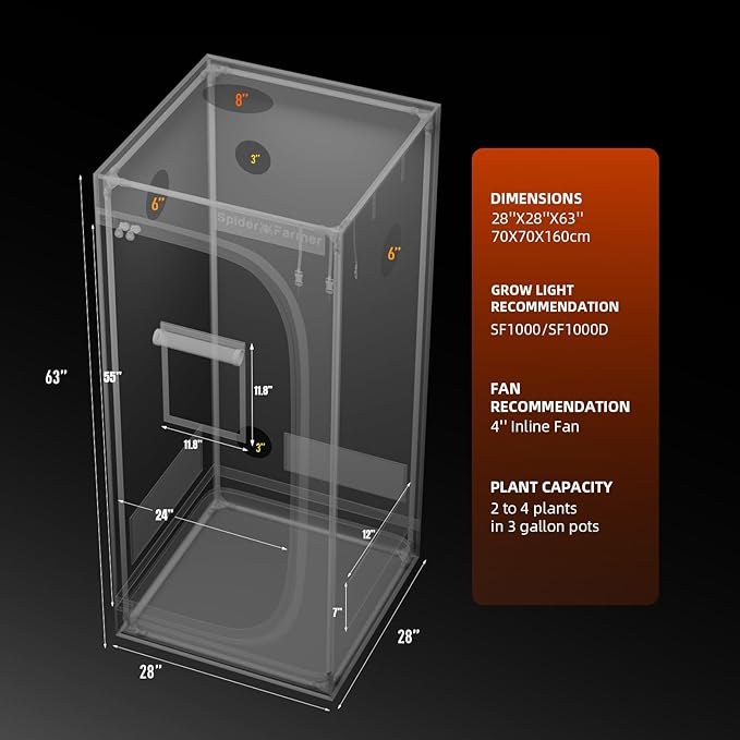 Spider Farmer 2.3x2.3 Grow Tent 2025 New, - Image 8