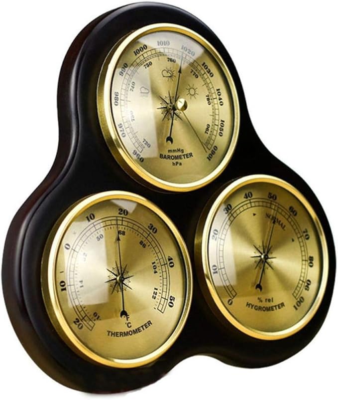 3-Piece Triangular Hygrometer Pressure Gauge Thermometer Barometer - Image 3
