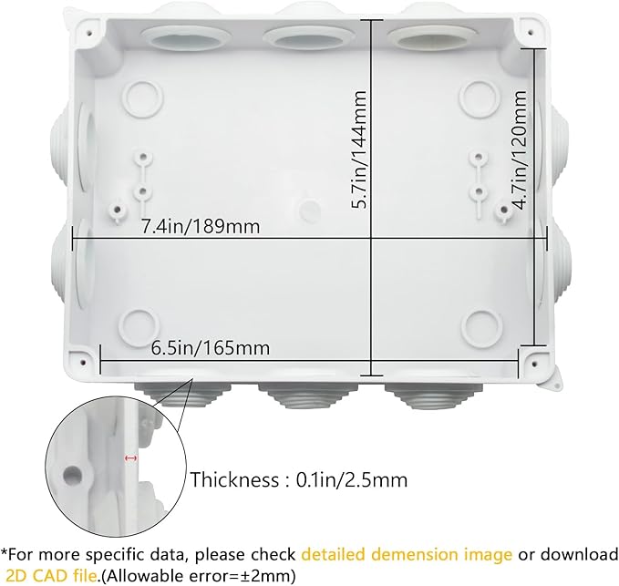 LeMotech ABS Plastic Dustproof Waterproof IP65 Junction Box Universal - Image 3