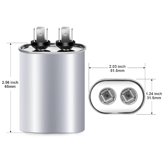 12.5 uF MFD Capacitor ±6%, 370/440 VAC CBB65 Round Run Capacitor, Single Run - Image 2