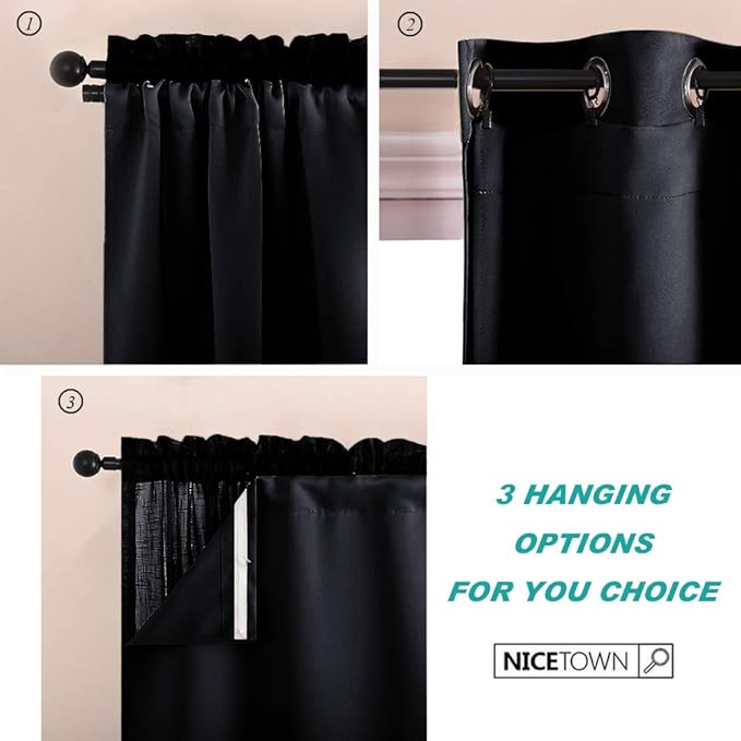 NICETOWN Blackout Draperies Window Curtain Liners - Image 4
