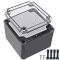 Junction Box, IP67 Waterproof ABS Black Project Box Clear Cover by Otdorpatio