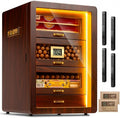 Desktop Cigar Humidor Cabinet Triple-Sided Light by Marvero