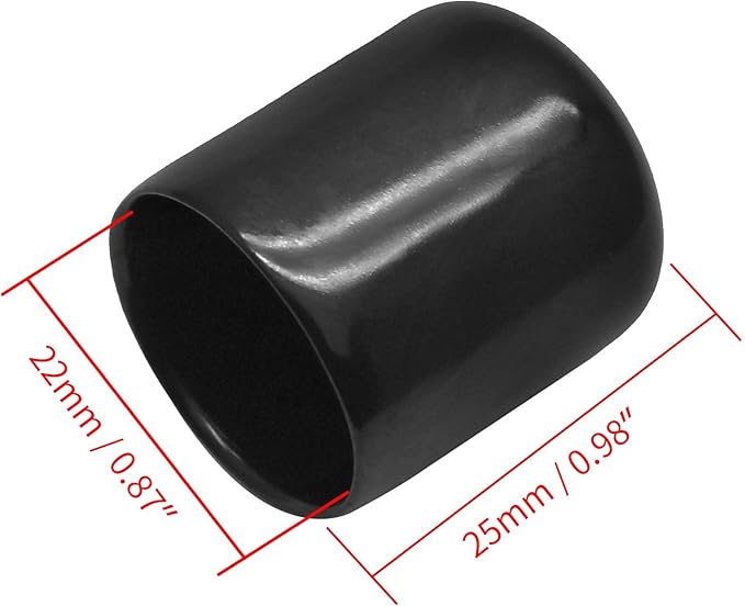 12Pcs Round Rubber End Caps 7/8" Vinyl Flexible Bolt Chair Foot Covers Screw - Image 2