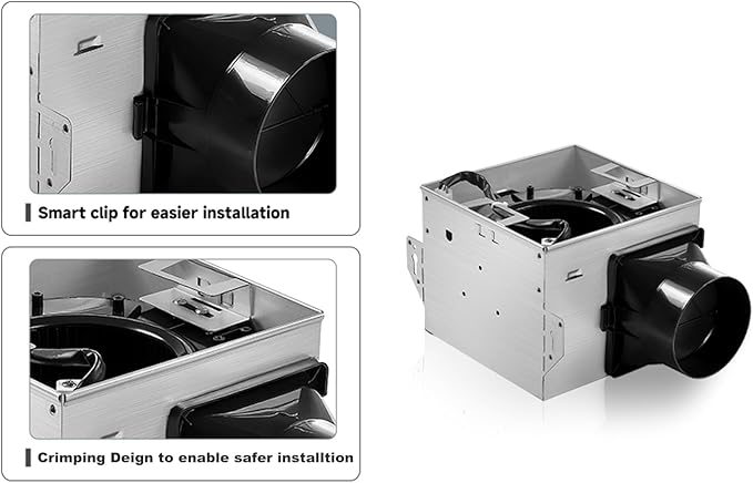 Bathroom Exhaust Fan 110 CFM 1.5 Sone, 4 Inch Duct, Quiet Energy Saving - Image 4