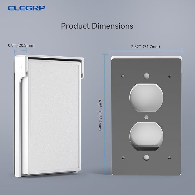 ELEGRP Vertical Outdoor Cover for Duplex Receptacles, Weatherproof Wall Plate - Image 5