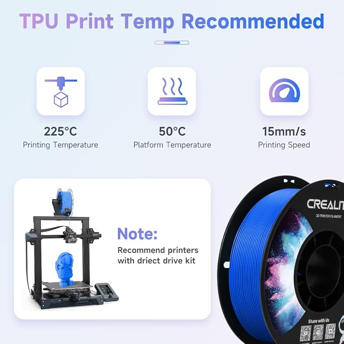 Official Creality TPU Filament, Flexible 3D Printer Filament 1.75mm, 95A Shore - Image 4