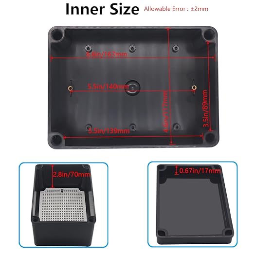 Junction Box, IP67 Waterproof ABS Black Project Box - Image 4
