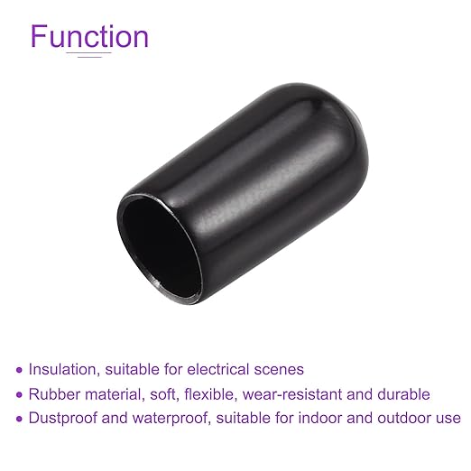 DMiotech 100 Pack 7.5mm ID Black Screw Thread Protectors Rubber End Caps Bolt - Image 5