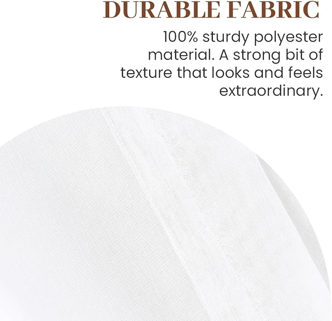 Dreaming Casa Solid Sheer Curtains Living Room White Rod Pocket Voile Draperies - Image 3
