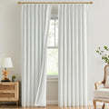Kayne Studio White Pinch Pleated Full Blackout Curtains, Thermal Insulated by KayneStudio