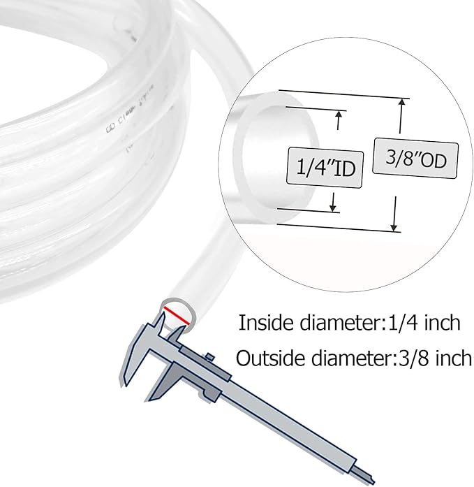 1/4’’ ID × 3/8’’ OD - 25 ft Clear Plastic Vinyl Tubing - Image 2