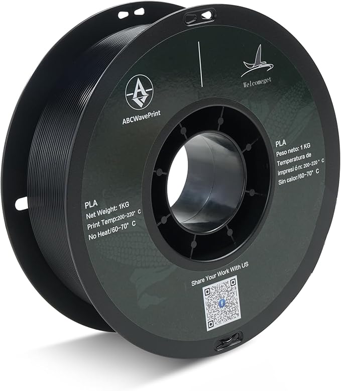PLA 3D Printer Filament, Dimensional Accuracy +/- 0.02 mm, 1 kg Spool, 1.75 by ABCWavePrint