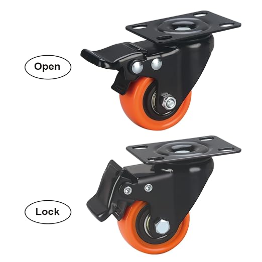 2" Caster Wheels Set of 4, Heavy Duty - Image 4