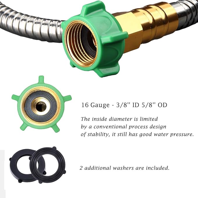 Beaulife 304 Stainless Steel Metal Garden Hose Connector 10 Feet Short Garden - Image 3
