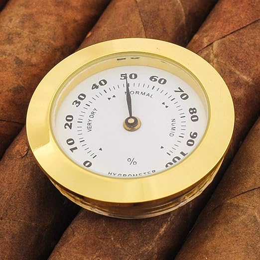 Golden Upgraded Hygrometer Humidity Meter Mini 38mm Round Glass Analog - Image 6