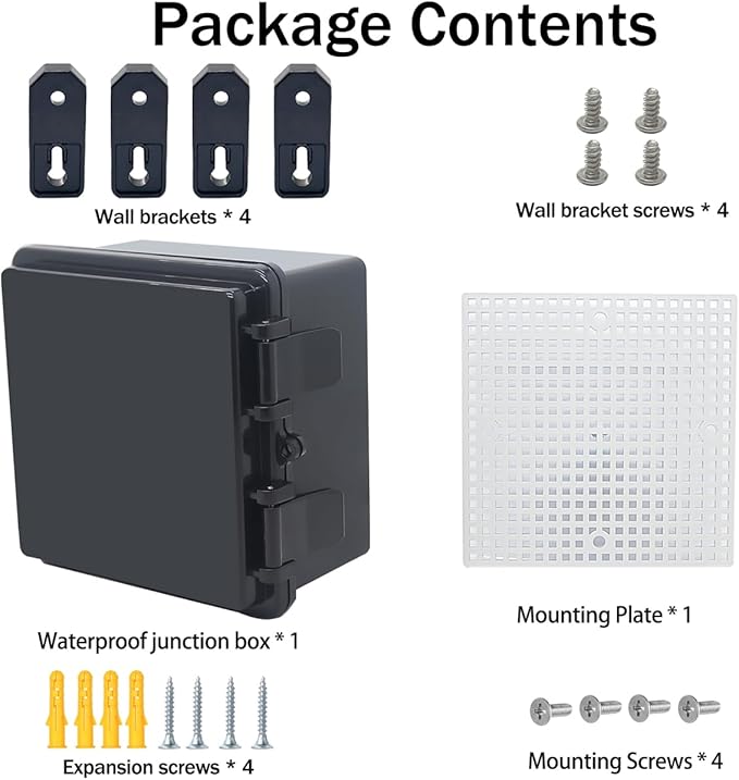 Junction Box, Hinged Black Cover IP67 Waterproof ABS Project Box - Image 6