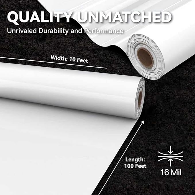 Crawl Space Vapor Barrier, 16 Mil Vapor Barrier, Heavy Duty Polyethylene Film - Image 4