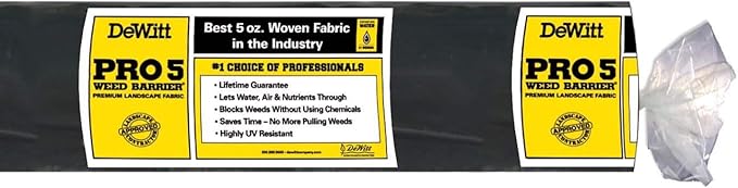 Dewitt 4-Pack Pro-5 Weed Barrier Fabric 5 oz, 3 x 250 Feet – Heavy-Duty Woven by DeWitt