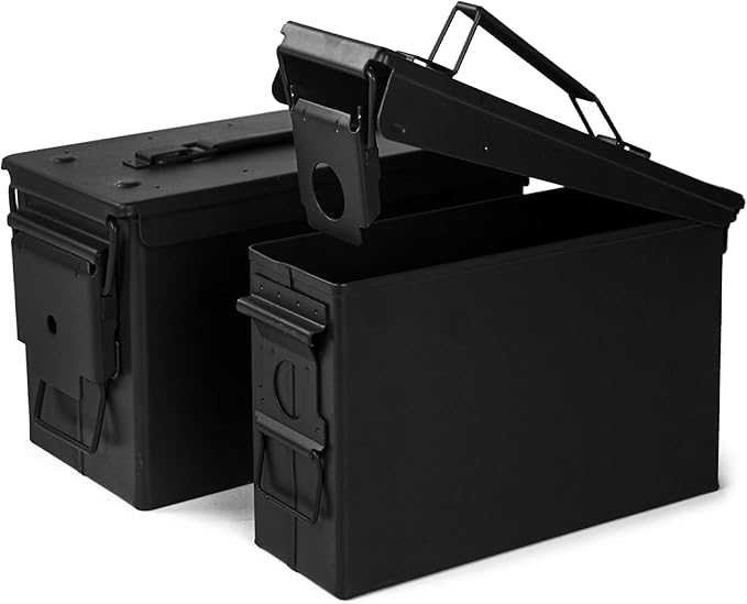 GUGULUZA Metal Ammo Can 30/50 Cal, Lockable Bullet Storage Case, Waterproof & by GUGULUZA