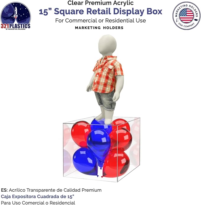 15" x 15" Clear Acrylic Display Box - Image 4