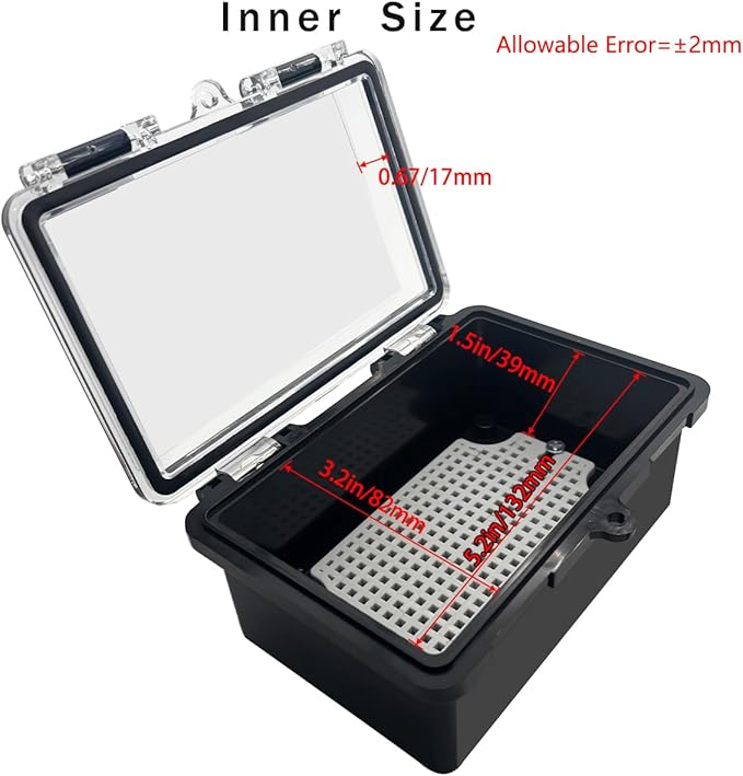 Junction Box, Hinged Black Clear Cover IP67 Waterproof ABS Project Box - Image 3