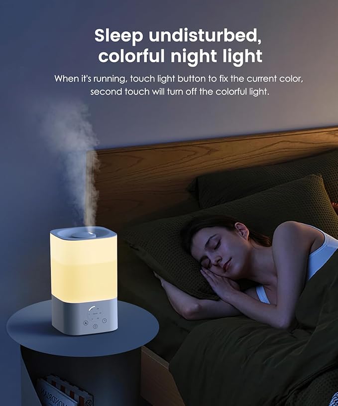 Humidifiers for Bedroom Home, 3.5L Top Fill Air Cool Mist Humidifiers for Baby - Image 6