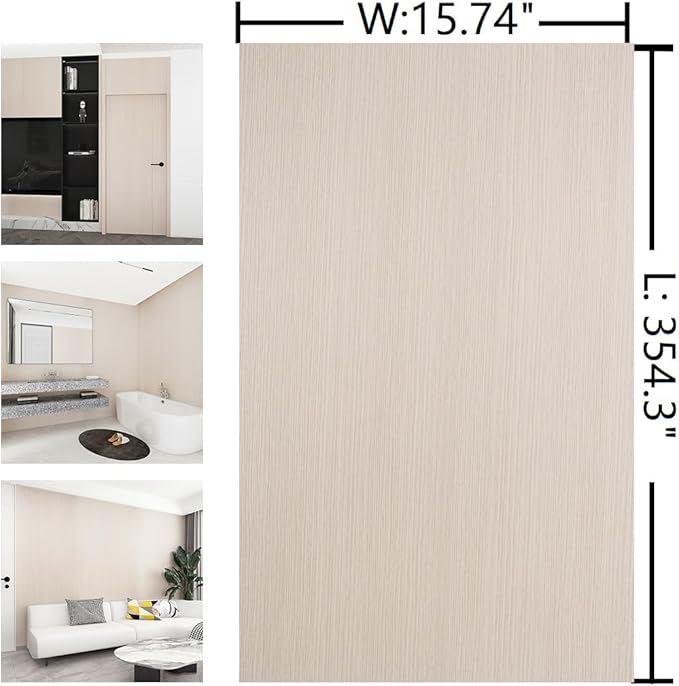 15.74"x354.3" Beige Wood Wallpaper Peel and Stick Faux Wood Contact Paper Self - Image 7