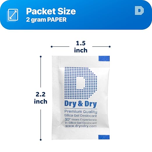 Dry & Dry 2 Gram Food Grade Silica Gel Packs Desiccant Packs - Image 7