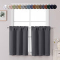 Chyhomenyc Charcoal Grey Short Blackout Curtains 30 Inch Length, Small Kitchen by Chyhomenyc