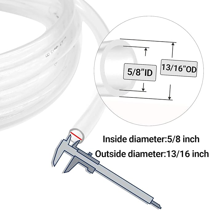 5/8’’ ID × 13/16’’ OD - 50 ft Clear Plastic Vinyl Tubing - Image 2