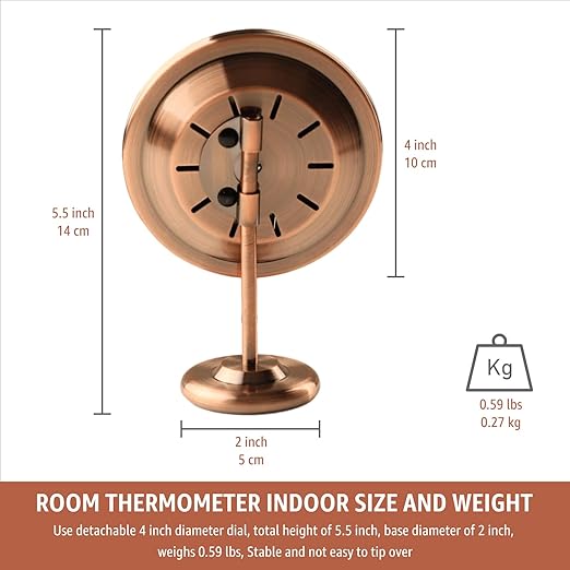 4-Inch Indoor Thermometer and Humidity Gauge, Room Analog Temperature and - Image 5