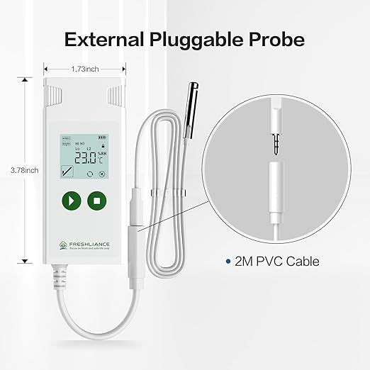 Freshliance Temperature Humidity Data Logger, Reusable Temperature Recorder - Image 3